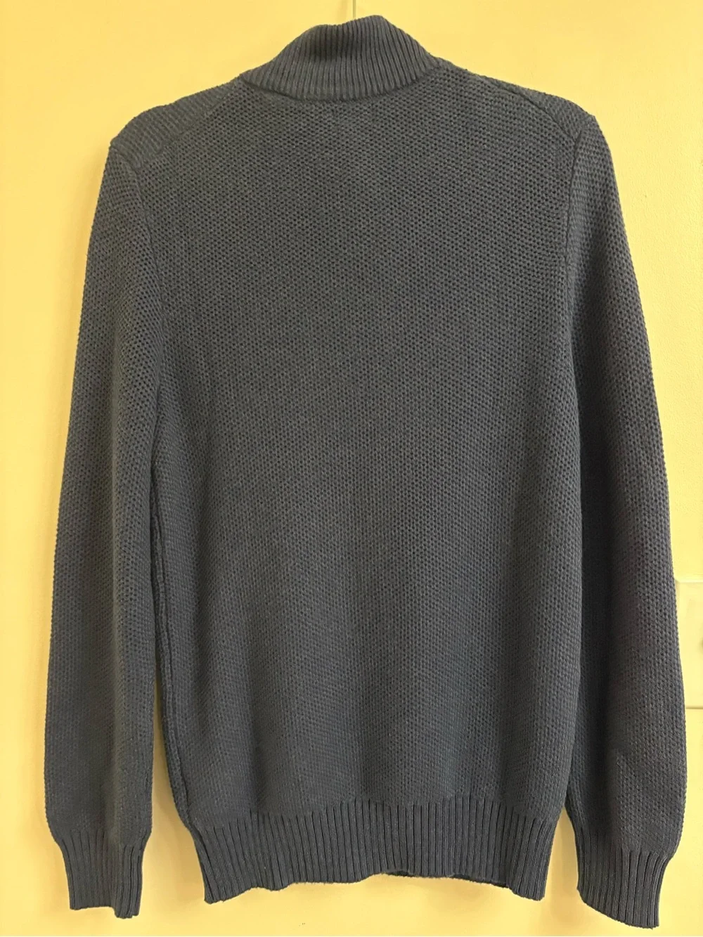 J.Crew Men’s Honeycomb Cotton Quarter Zip Sweater Blue NWT Small preppy coastal